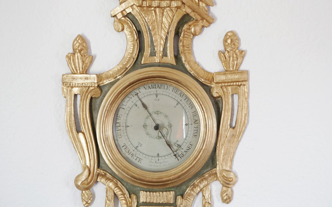 Gilded Wood Barometer, 18th Century -photo-1