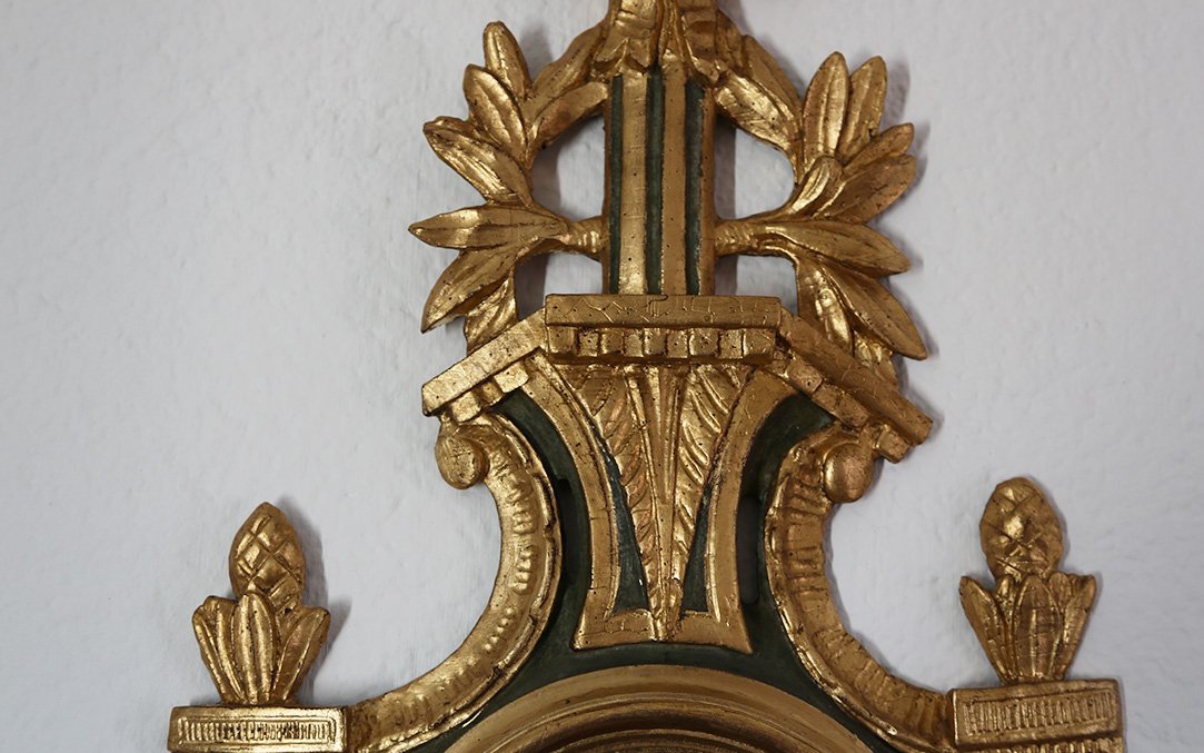 Gilded Wood Barometer, 18th Century -photo-3