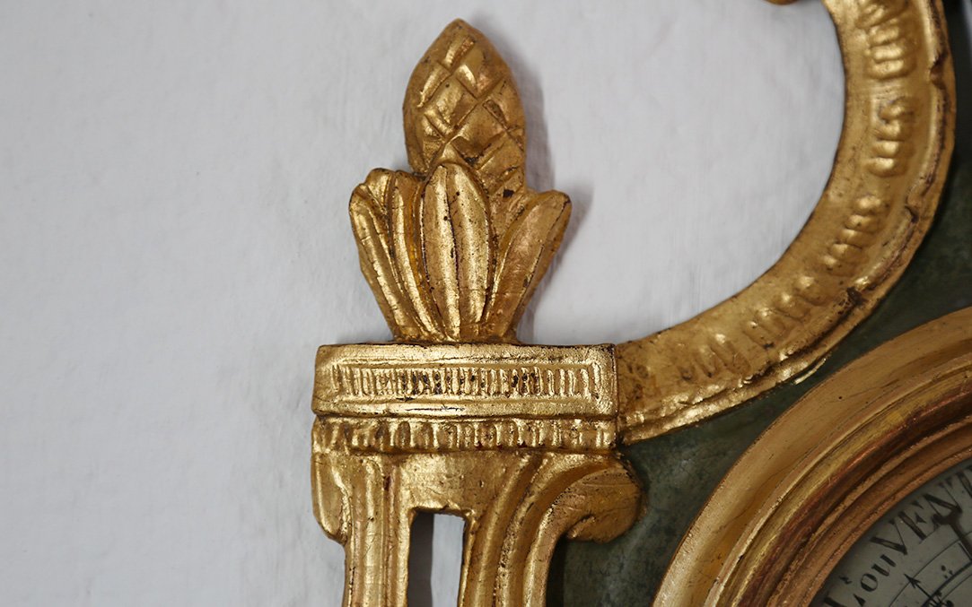 Gilded Wood Barometer, 18th Century -photo-5
