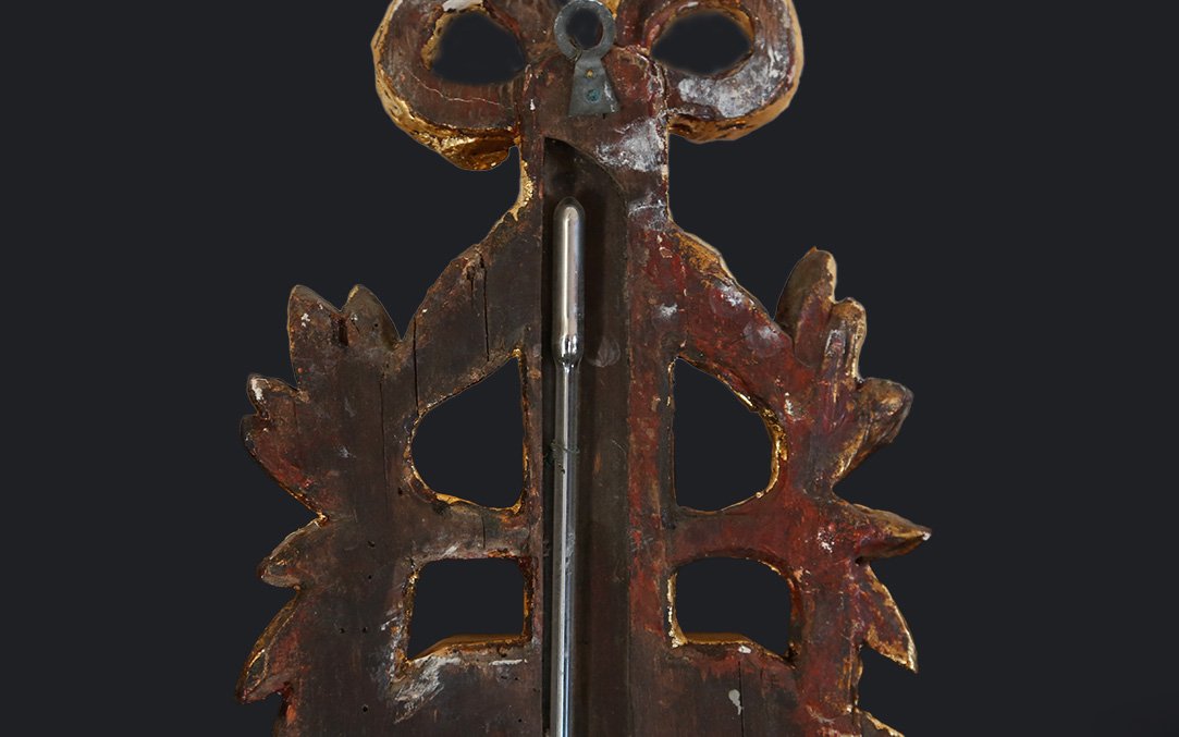 Gilded Wood Barometer, 18th Century -photo-7
