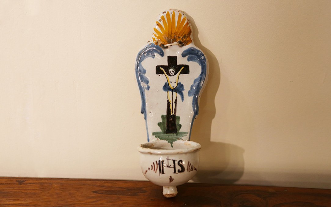 bénitier Auxerrois, faïence-photo-4