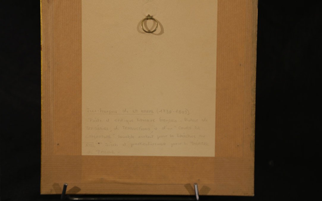 Portrait J.F de La Harpe, gravure (27x22cm)-photo-4