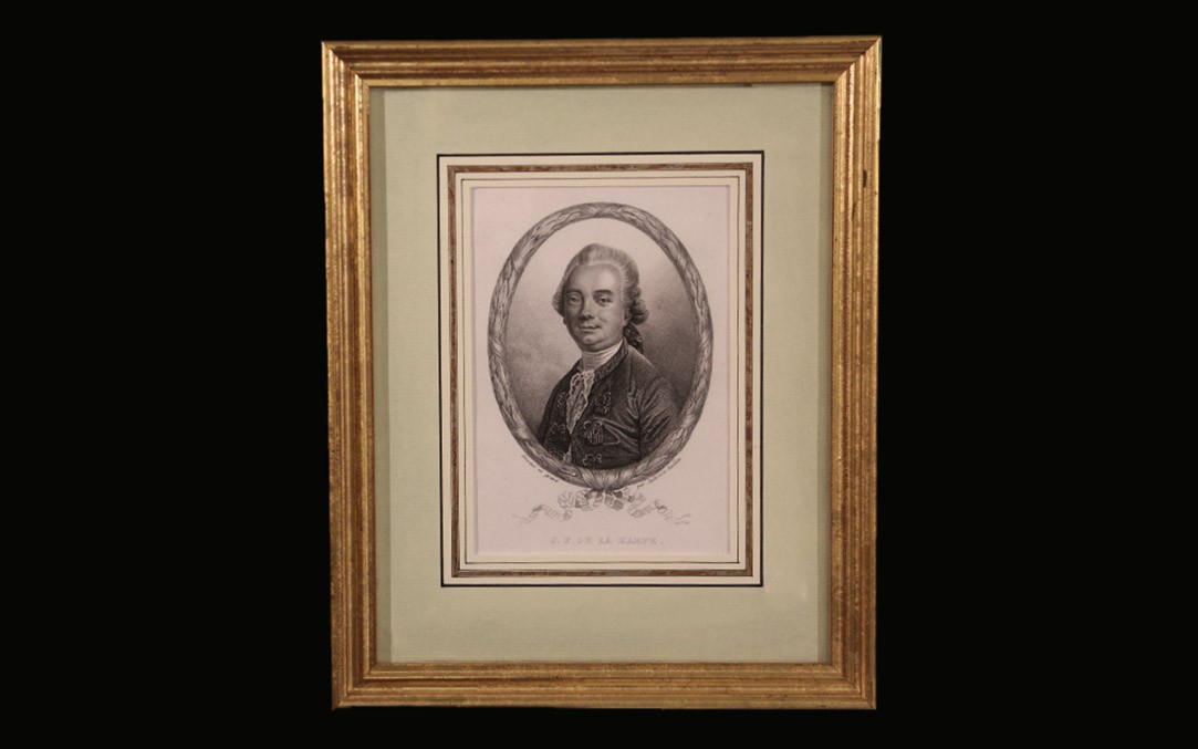 Portrait J.F de La Harpe, gravure (27x22cm)