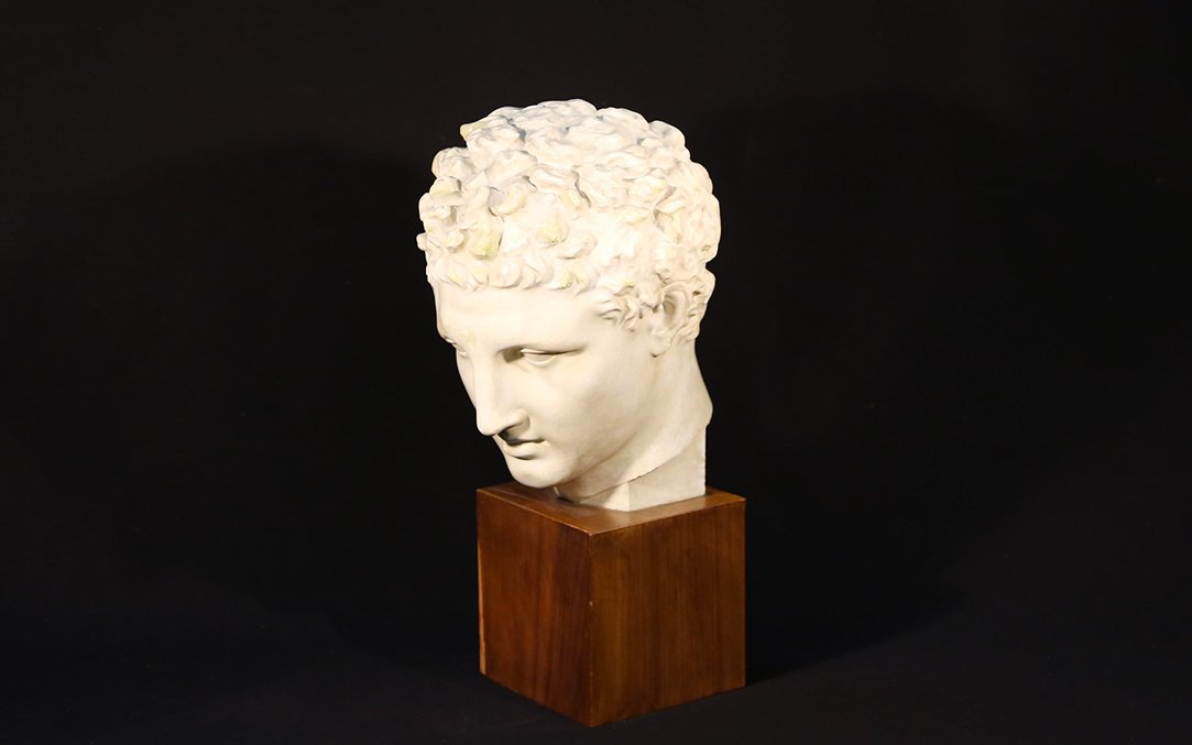 Tête d'Hermes d'après Praxitèle, plâtre-photo-1