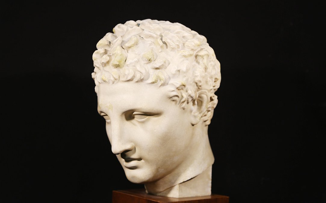 Tête d'Hermes d'après Praxitèle, plâtre-photo-3