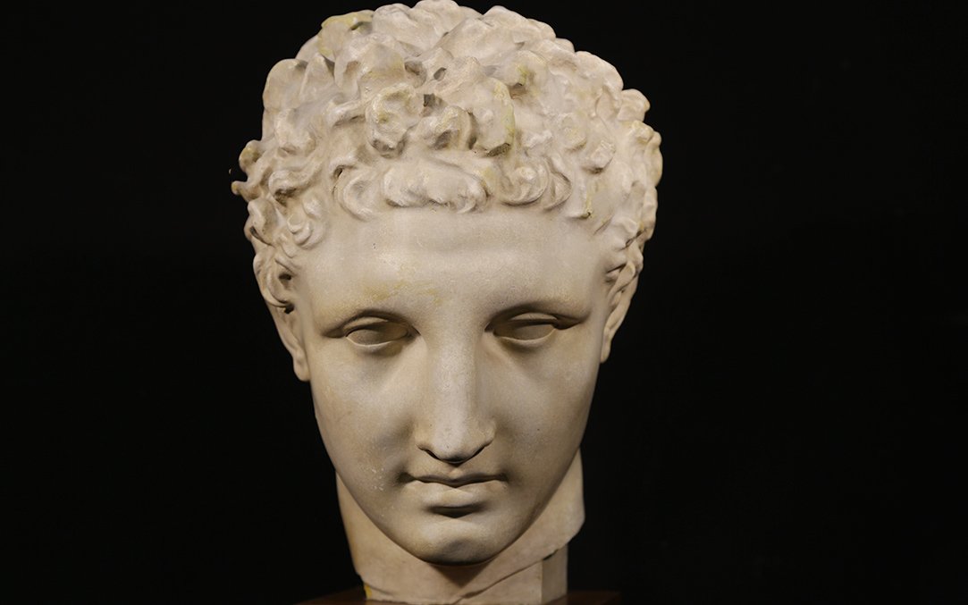 Tête d'Hermes d'après Praxitèle, plâtre-photo-5