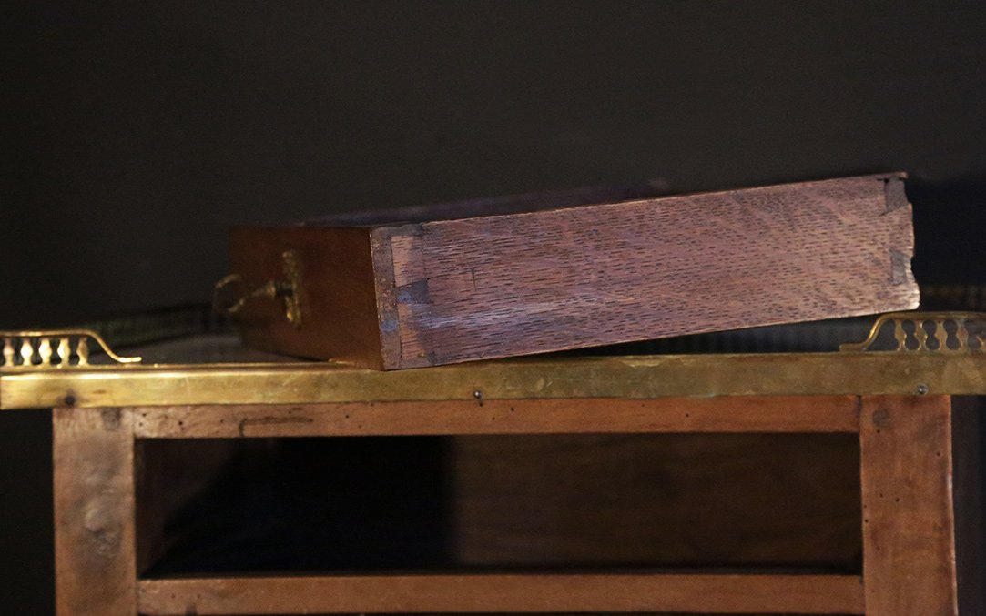 Louis XVI Pedestal Table, Marble, 18th Century -photo-2