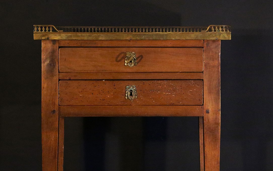 Louis XVI Pedestal Table, Marble, 18th Century -photo-4