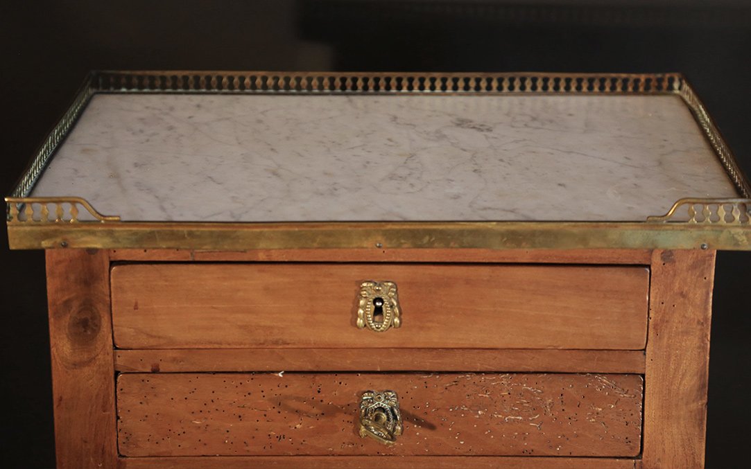 Louis XVI Pedestal Table, Marble, 18th Century -photo-1