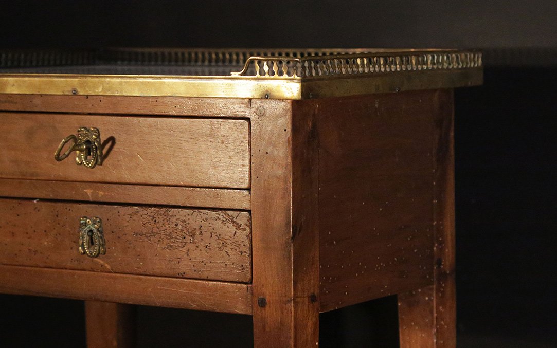 Louis XVI Pedestal Table, Marble, 18th Century -photo-2