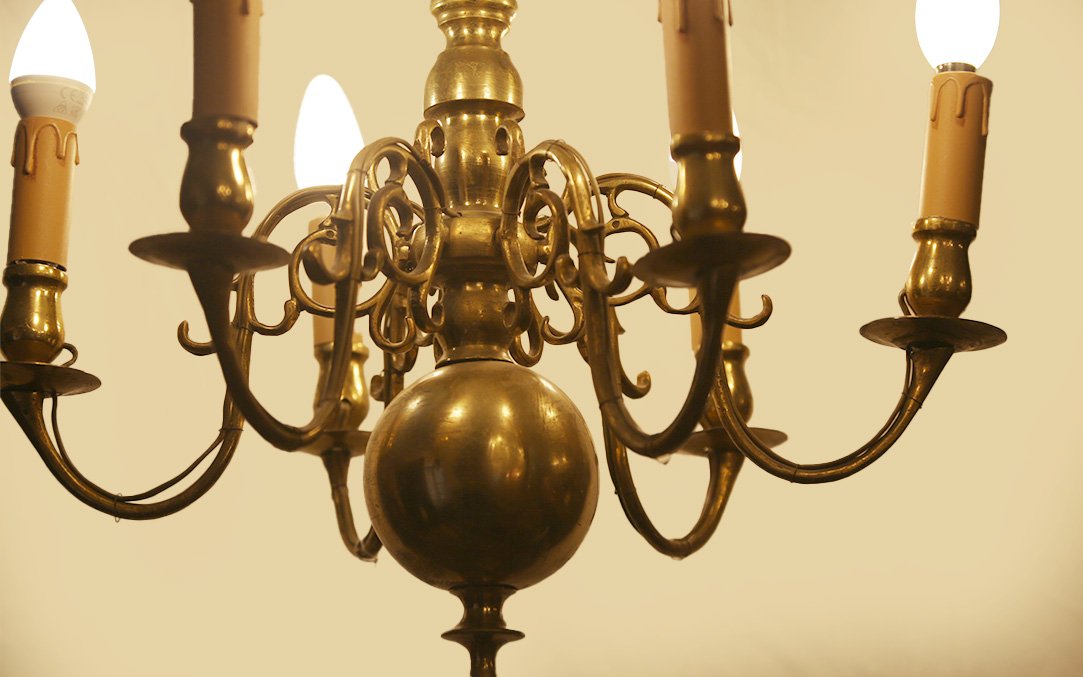 Petit lustre hollandais, bronze, XVIIIeme -photo-2