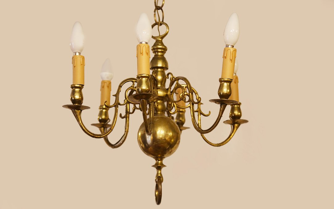 Petit lustre hollandais, bronze, XVIIIeme -photo-3