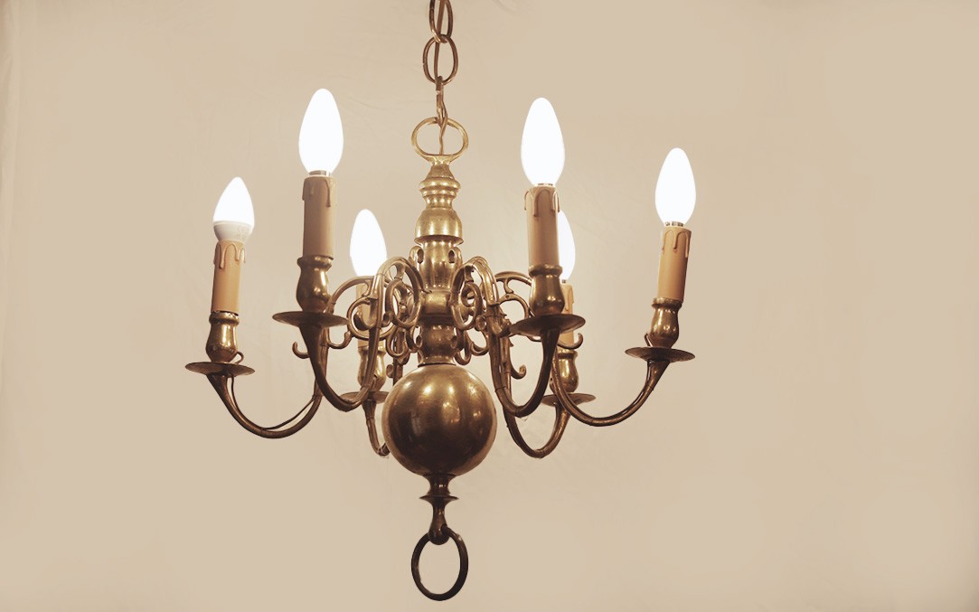 Petit lustre hollandais, bronze, XVIIIeme 