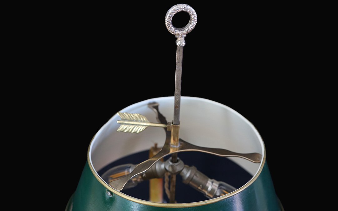 Bouillotte Lamp, Silvered Bronze, 19th Century -photo-4