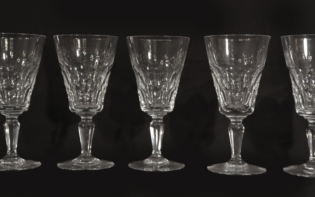 6 Baccarat Crystal Glasses "la Belle France" -photo-3