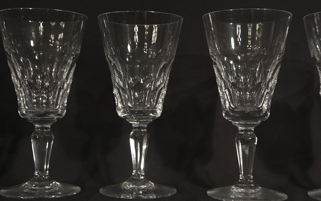 6 Baccarat Crystal Glasses "la Belle France" -photo-4