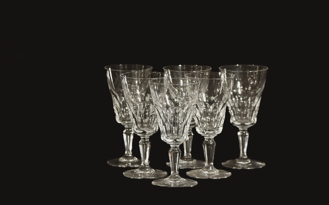 6 Baccarat Crystal Glasses "la Belle France" 