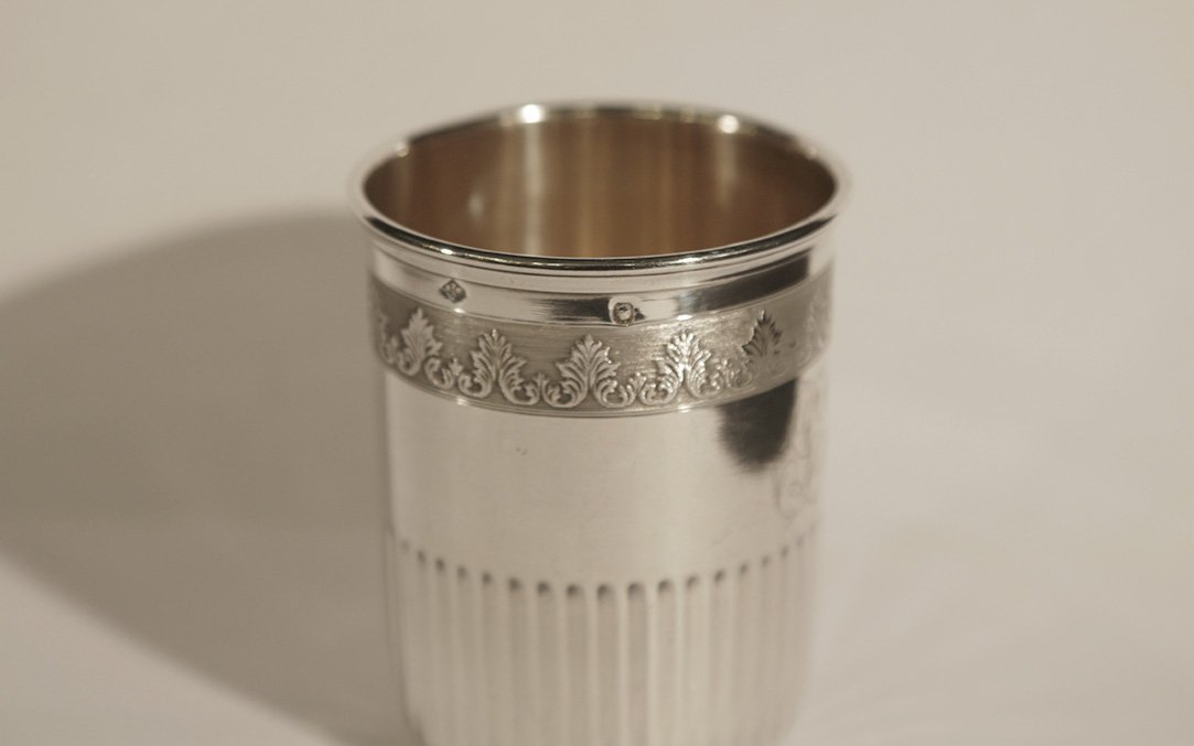 Timbale argent massif, Minerve, 60g-photo-4