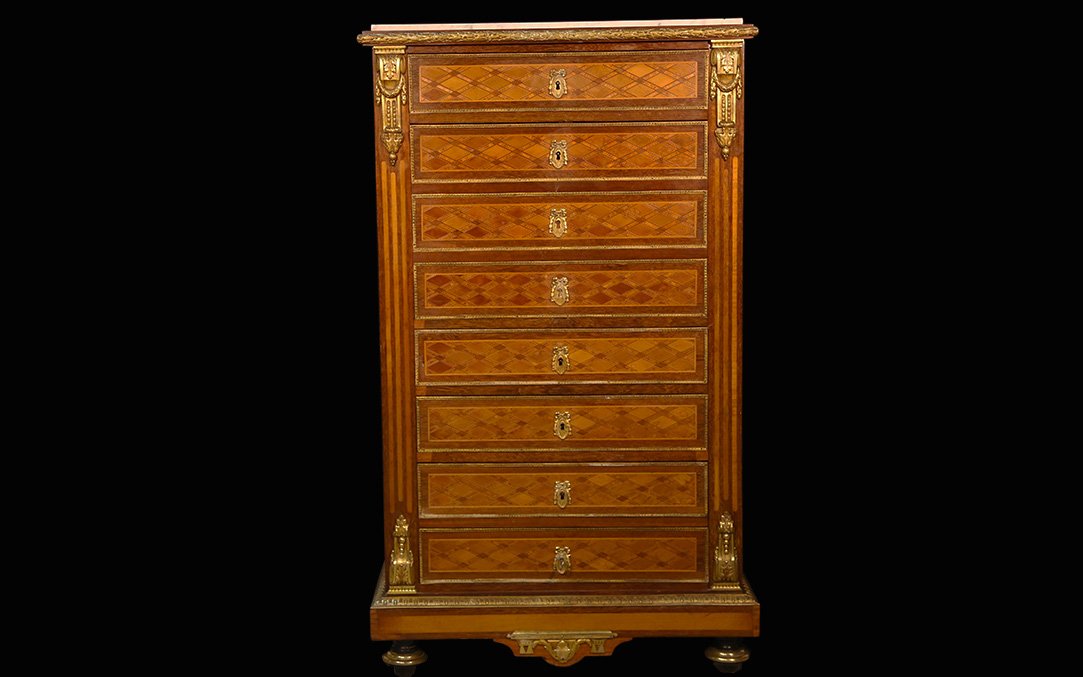 Marquetry Secretary, 19th Century-photo-2