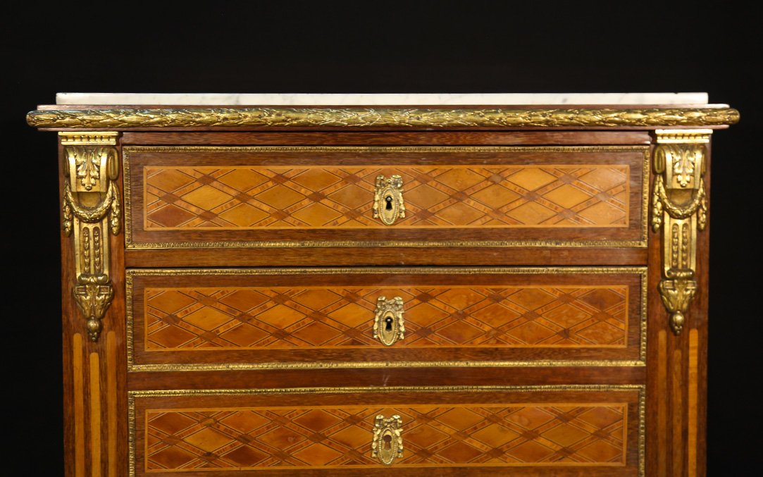 Marquetry Secretary, 19th Century-photo-3