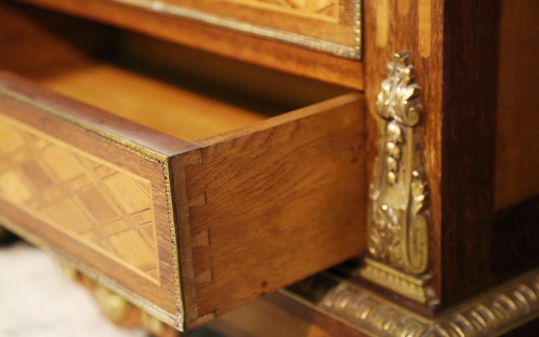 Marquetry Secretary, 19th Century-photo-4