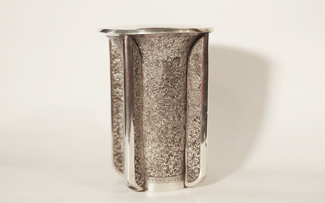 Solid Silver Vase, Vietnam, 385.5g-photo-2