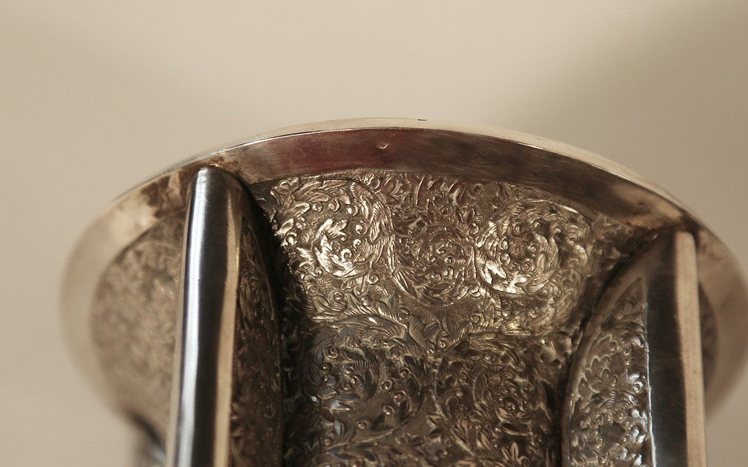 Solid Silver Vase, Vietnam, 385.5g-photo-4
