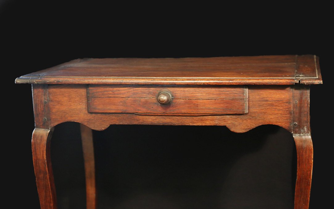 Petite table à écrire en chêne, XVIIIeme siècle-photo-2