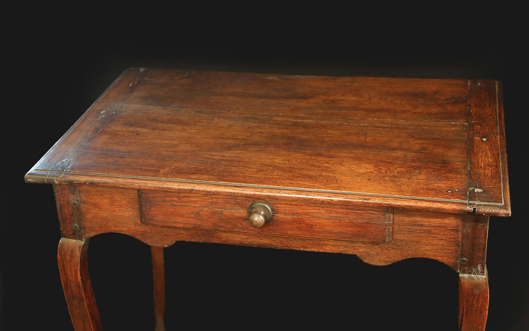 Petite table à écrire en chêne, XVIIIeme siècle-photo-4