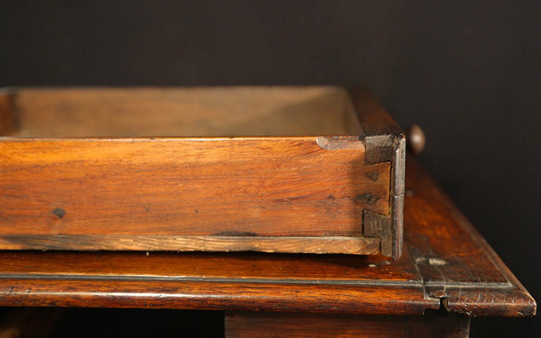 Petite table à écrire en chêne, XVIIIeme siècle-photo-4