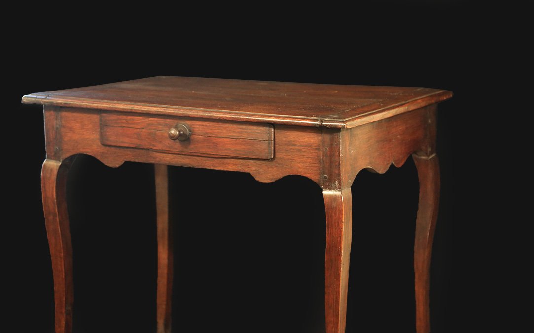 Petite table à écrire en chêne, XVIIIeme siècle-photo-6