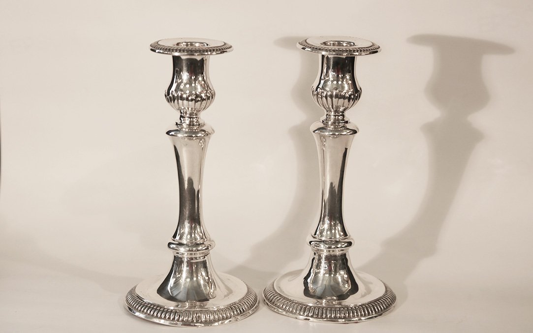 Bougeoirs en argent massif -photo-3