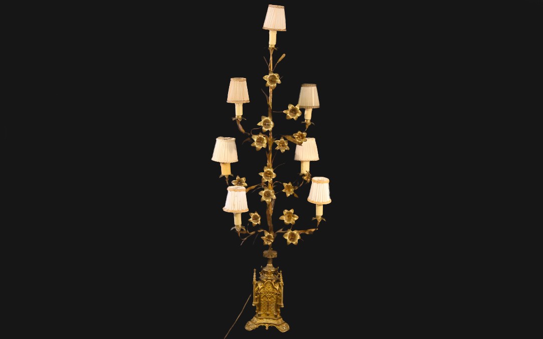 candélabre en bronze, 7 lumières 