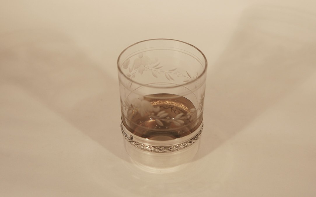 Gobelet cristal & argent massif -photo-2