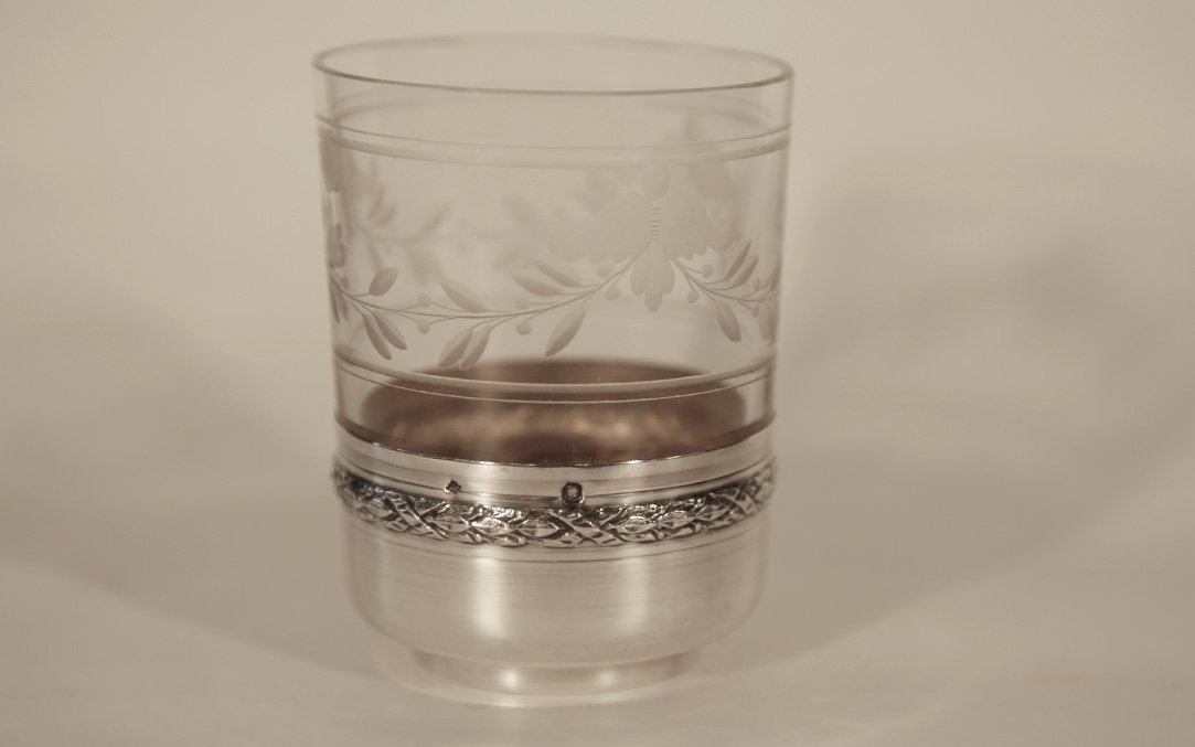 Gobelet cristal & argent massif -photo-3