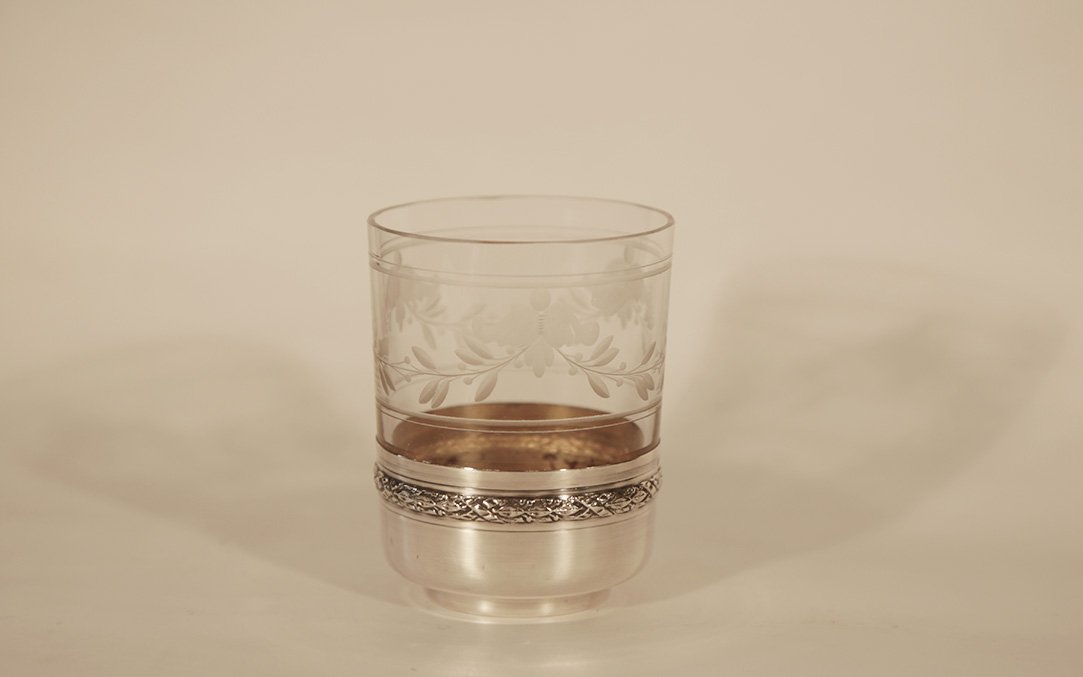 Gobelet cristal & argent massif -photo-4