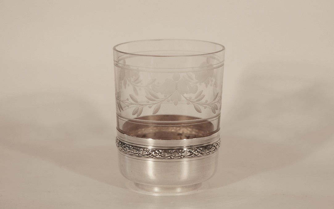 Gobelet cristal & argent massif 