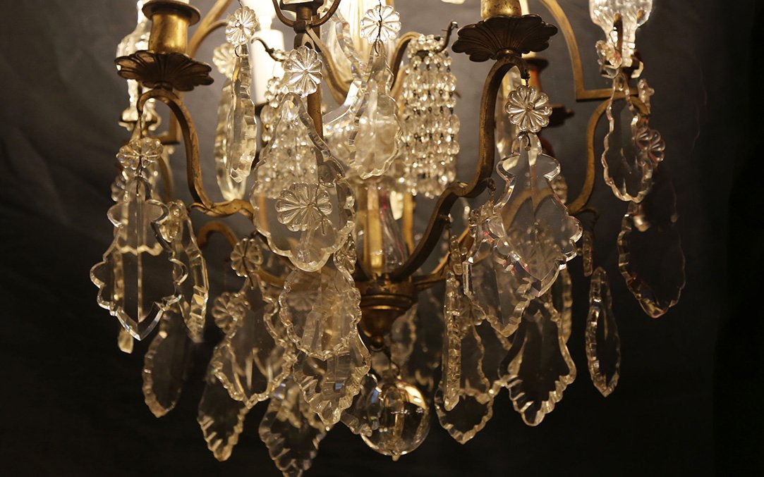 lustre à pampilles, fin XVIIIe, début XIXème -photo-4