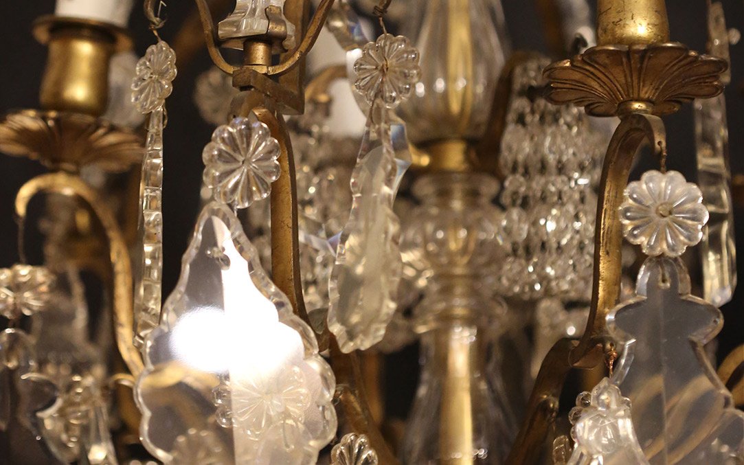 lustre à pampilles, fin XVIIIe, début XIXème -photo-7