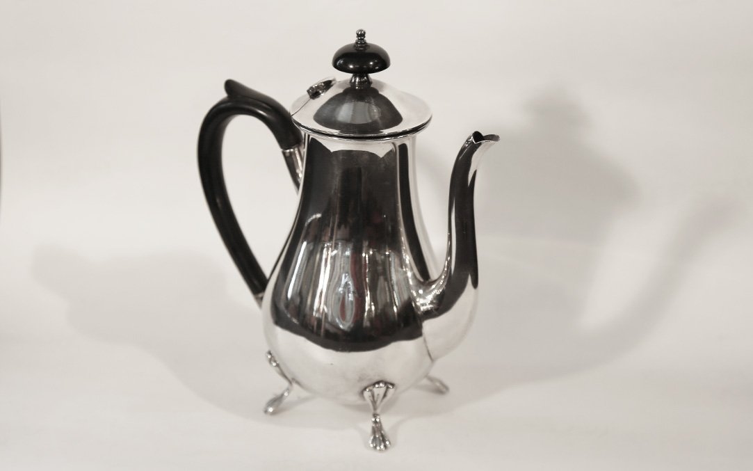 Coffee Pot, Chocolate Pot, Silver-plated Metal-photo-2