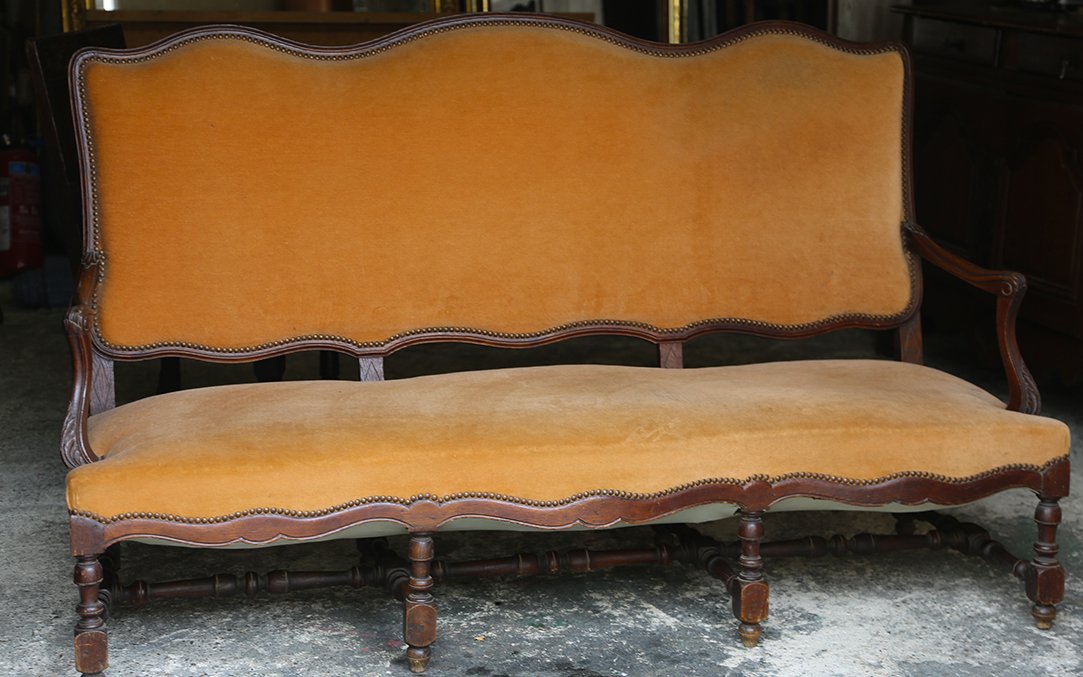 Banquette Louis XIII, Chêne, XVIIème Siècle-photo-4