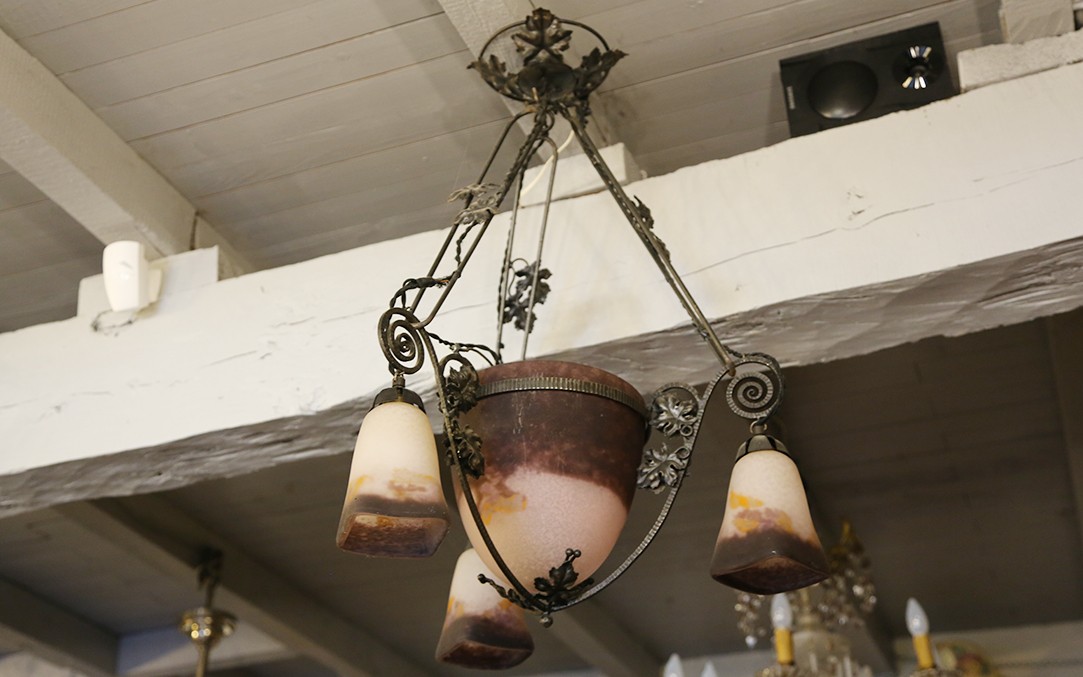 1900s Pâte De Verre Chandelier-photo-1