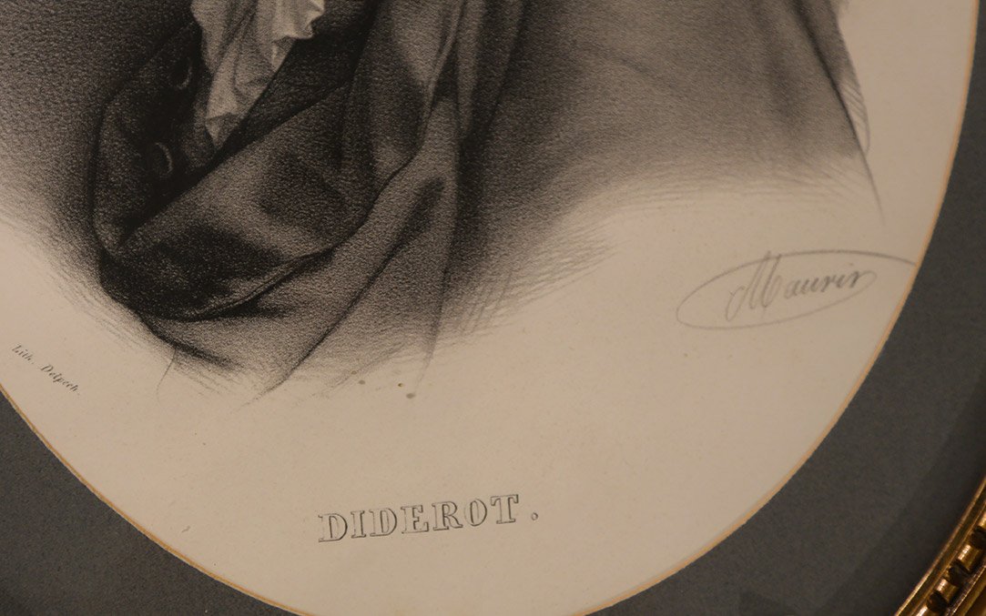Portrait de Diderot, gravure, papier -photo-4