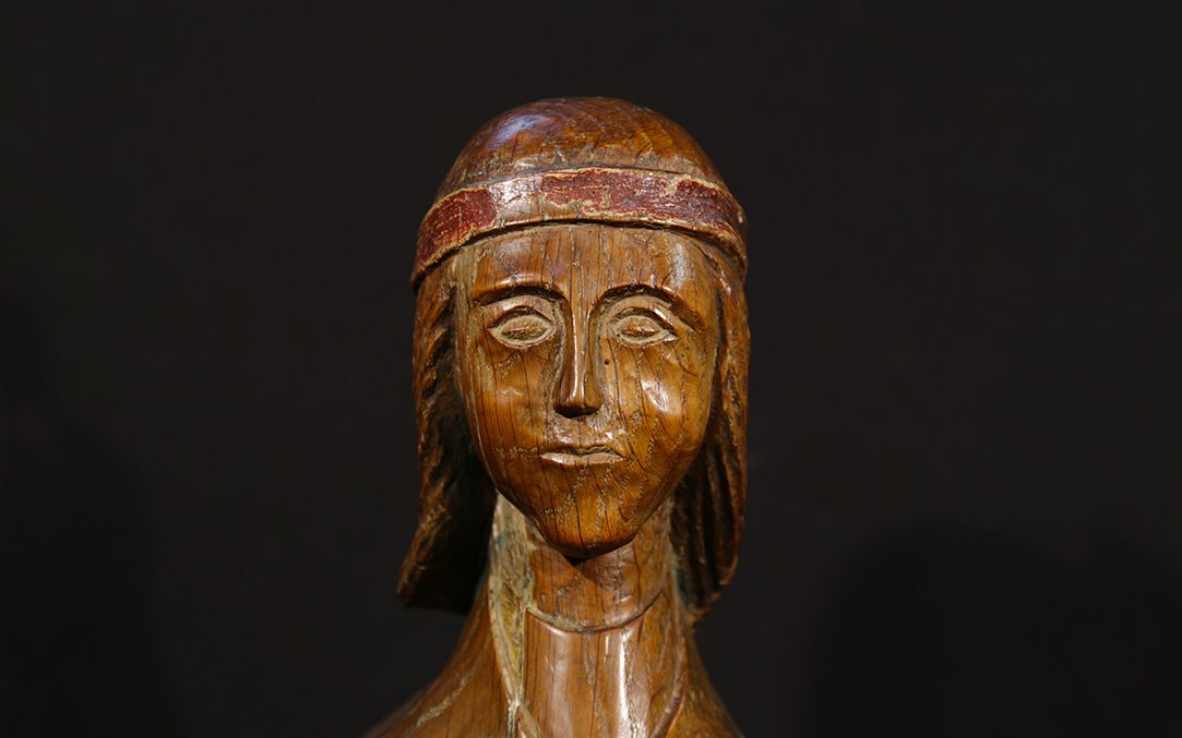 Romanesque Statue, Saint Apolline, (15th Century)-photo-3