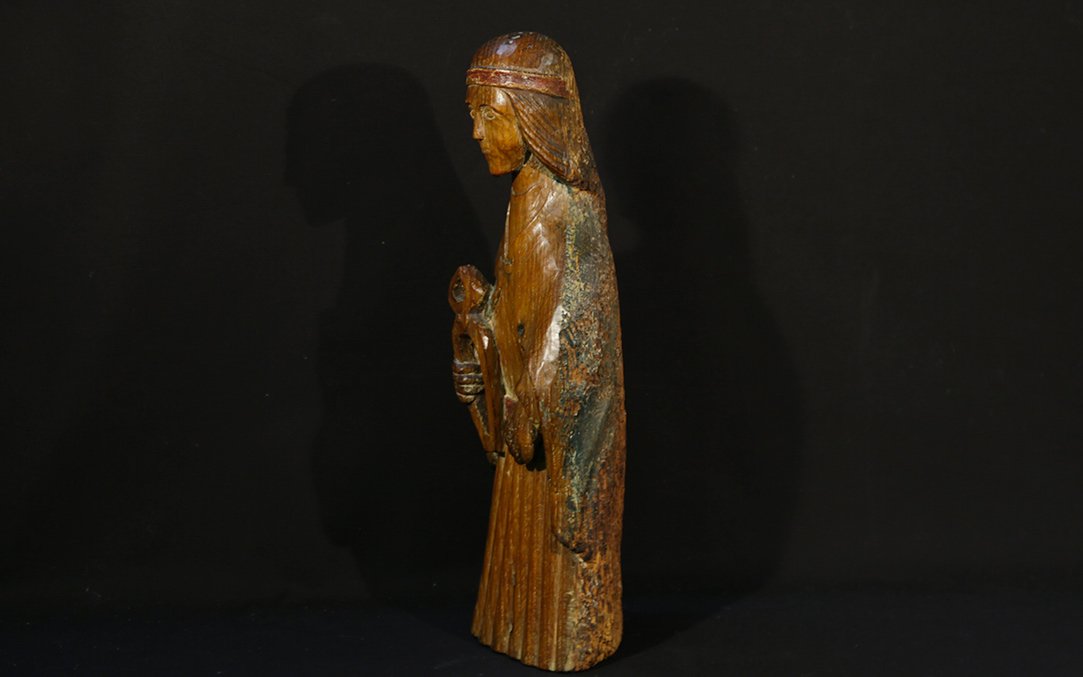 Romanesque Statue, Saint Apolline, (15th Century)-photo-4