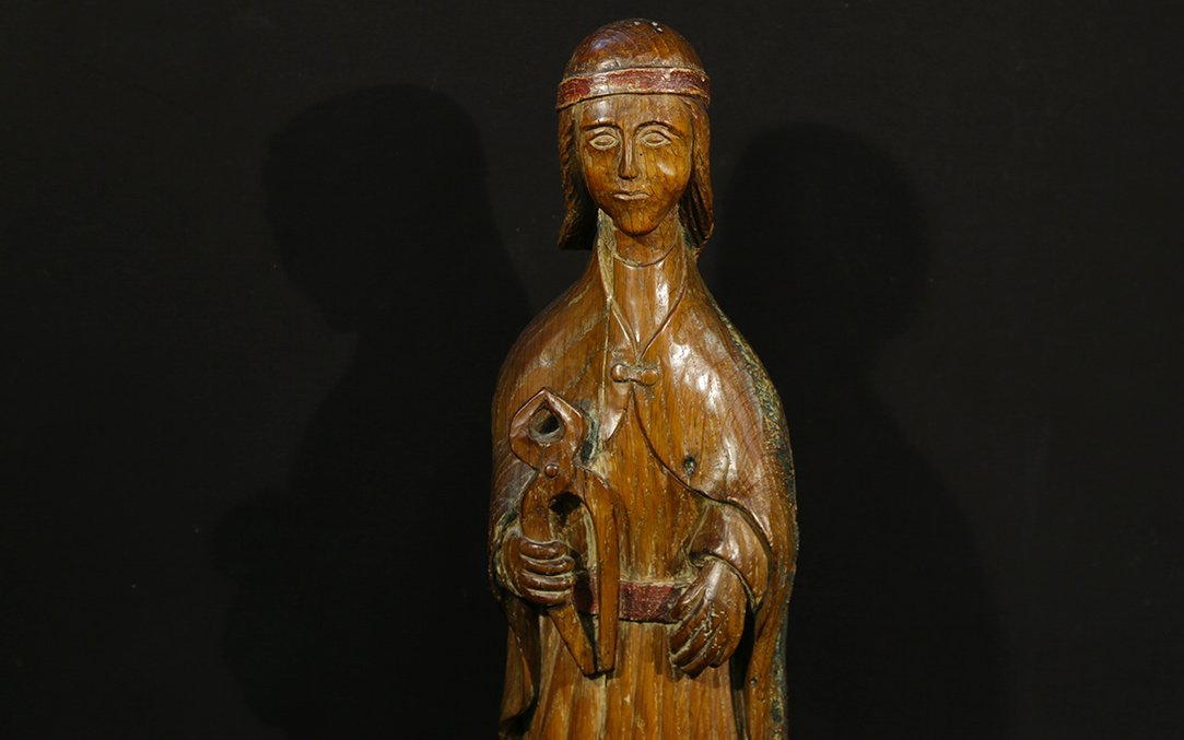 Romanesque Statue, Saint Apolline, (15th Century)-photo-5