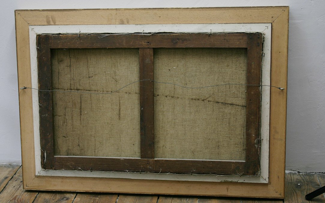 Huile sur toile, chasse à courre, signé B.R.-photo-3