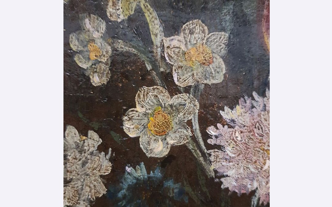 Nature morte, bouquet de fleurs XVIIIe siècle-photo-2
