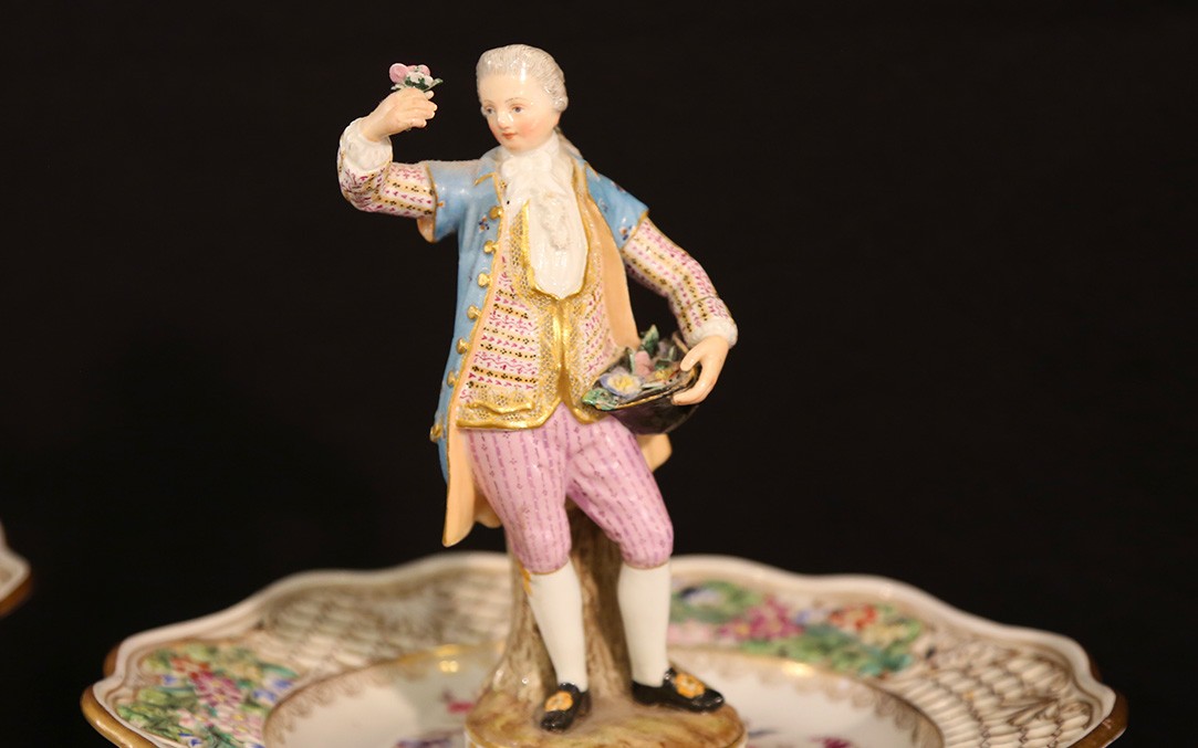 Pair Of Serving Stands, Dessert Display Stands  Meissen Porcelain-photo-3