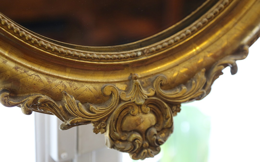 Wall Mirror, Gilded Wood, 19th Century (64 X 90 Cm)-photo-2